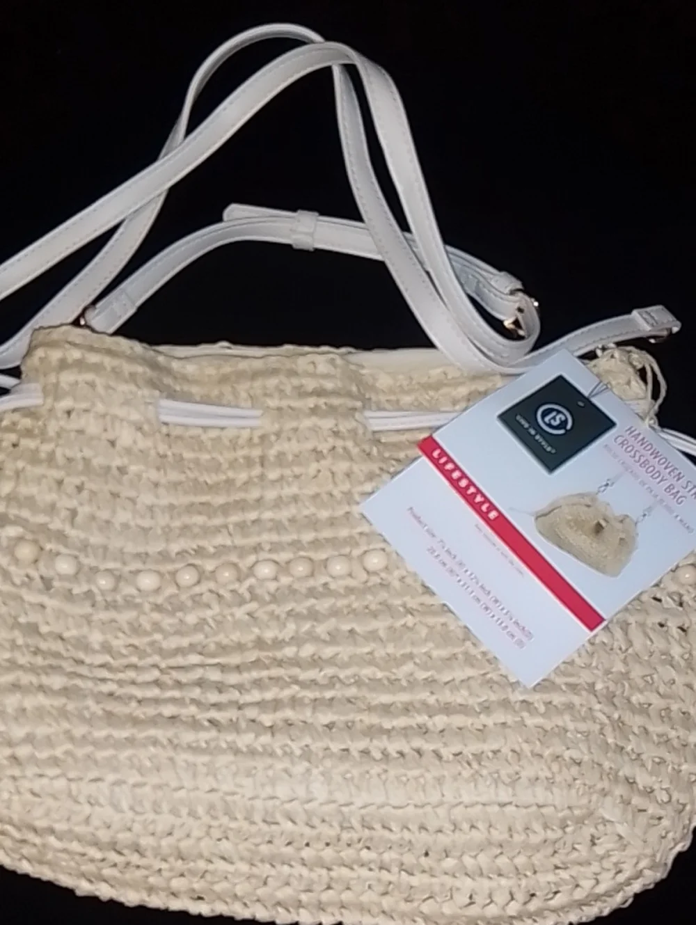 Handwoven Crossbody Bag - Cream